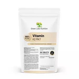 Vitamin K2 MK7 Menaquinone-7 200 mcg Tablets – Bone, Heart & Calcium Support - Picture 1 of 17