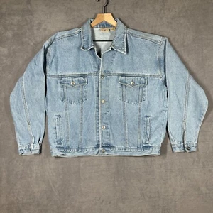 Jim Beam Denim Jacket Mens XL Bourbon Whiskey Embroidered Patch Back Logo - Picture 1 of 6