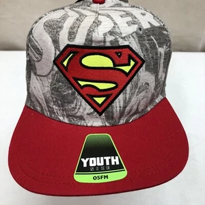 SUPERMAN LOGO YOUTH OSFM ADJUSTABLE SNAPBACK CAP HAT - Picture 1 of 9