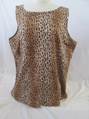 Jones New York Sport Womens Tank Top Size 2X Brown Animal Print Sleeveless — 第 1/4 张图片