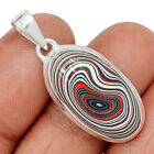 Lab Created Fordite Detroit Agate 925 Sterling Silver Pendant Jewelry CP28594