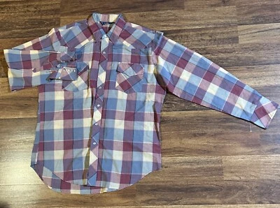 Camisa VIP Western a Cuadros Roja Azul Perla A Presión Grande Vaquero Rodeo Foto 1 de 4