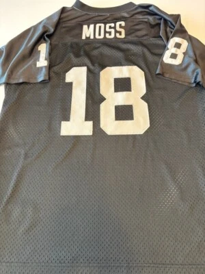 NFL 兰迪·莫斯奥克兰洛杉矶拉斯维加斯突袭者队球衣黑色锐步 56 — 第 1/4 张图片