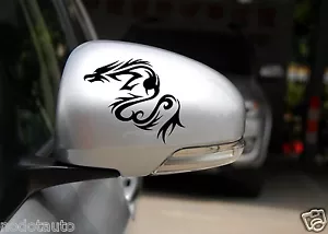 Calcomanías de coche llamas dragón motocicleta vinilo espejo ala pegatinas tribales 2 piezas CJ117 - Imagen 1 de 4
