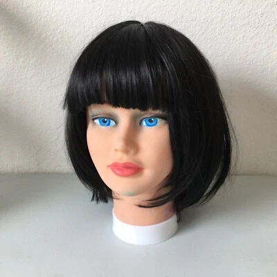 Women's Synthetic Wig Black Short Straight Full Bob Wigs Cosplay with Straps.... - Image 1 of 4