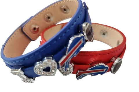 I Love Buffalo Bills Rhinestone Football Bracelet / Buffalo Bills Fans Cover