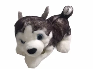 Aurora Miyoni Tots Realistic Siberian Husky Puppy Plush 10" Soft Toy EUC Collar - Picture 1 of 7