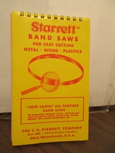 1963 - 1964 Calender Notebook Starrett Hacksaws Band Saws Knives Metal Cutting - Picture 1 of 4