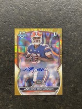 Anthony Richardson 2022 Bowman Chrome University 1st Gold Refractor Auto /50