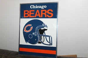vintage 1980's Chicago Bears football metal sign NFL Man Cave White - Picture 1 of 9