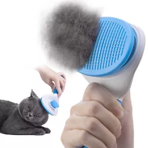 Self-Cleaning Slicker Brush for Dogs & Cats: Dog Grooming Brush for Shedding - Picture 1 of 7