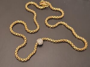 Authentic David Yurman Diamond Pave Ball Pendant 18k Necklace Box Chain Solid