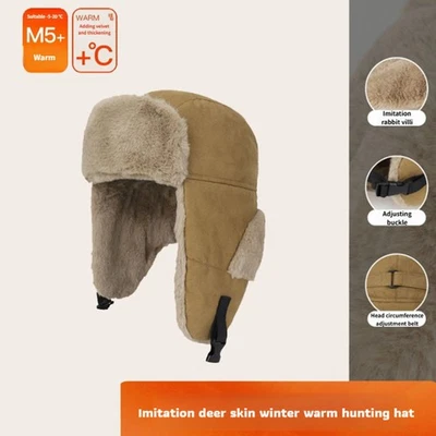 Orejeras acolchadas suaves de invierno sombrero de caza sombrero cálido invierno esquí deportes para hombres mujeres Foto 1 de 4
