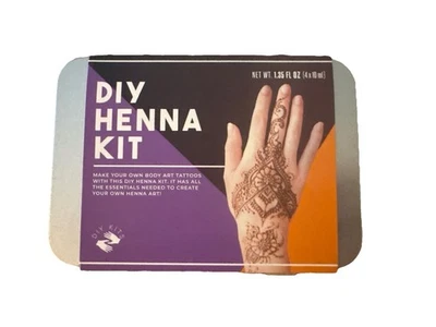 KIT DE TATUAJE DE HENNA HÁGALO USTED MISMO 4 plantillas + 4 tintas de colores + libro de instrucciones nuevo Foto 1 de 3