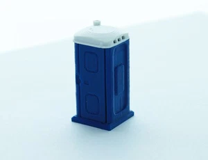 3D to Scale 1/64 3D Printed Blue Plastic Porta Potty with Opening Door 64-141-BL - Picture 1 of 1
