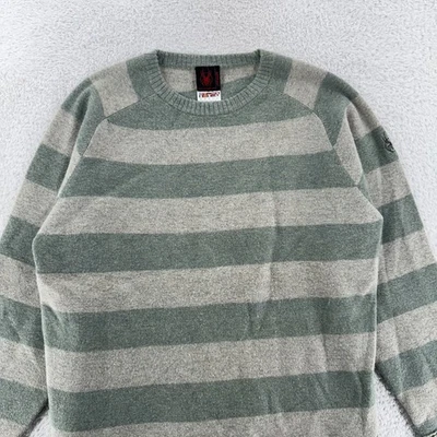 Spyder Wool Blend Striped Sweater Mens Large Gray Green Pullover Outdoors Logo - Image 1 of 4