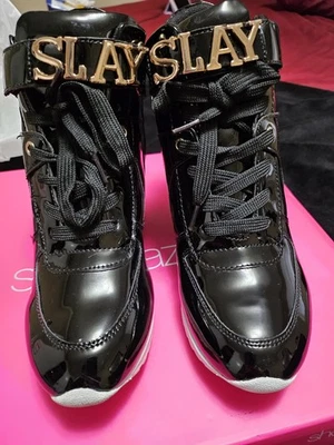 Zapatos Dazzle Mujer Tenis Katerina Negro Charol Talla 7.5 Nuevo en Caja Foto 1 de 4