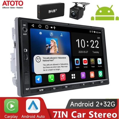 ATOTO A5L DAB+ Android 2 DIN 7" Autoradio Carplay GPS WIFI Bluetooth RDS+Kamera - Bild 1 von 4