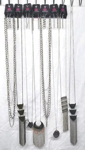 Paparazzi Jewelry Lot 8 Sets -Necklace & Earrings Silver Tasselsed 24" NEW  - Picture 1 of 3
