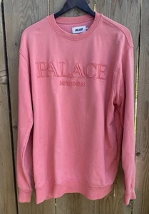 Palace Skateboards Pink London Crew Terry Sweatshirt XL - Picture 1 of 11