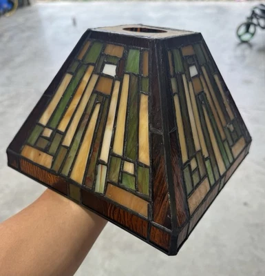 Lámpara colgante estilo vitral Tiffany lámpara de techo colgante misión Foto 1 de 4