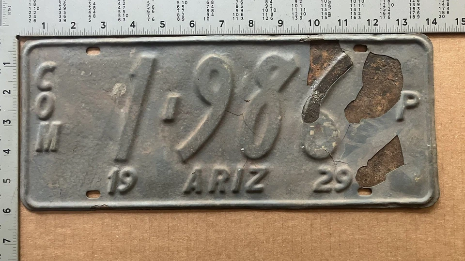 1929 Arizona truck license plate 1986 P Maricopa low number 19802 - Image 1 of 1