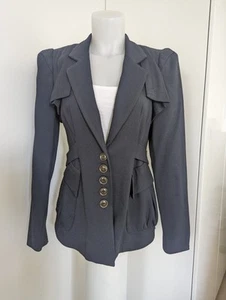 NANETTE LEPORE Navy Textured Blazer/Jacket; Size 6 - Picture 1 of 12