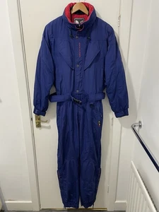 Vintage Y2K Couloir Ski Suit Women's UK 16 Navy Entrant G2 One Piece Snowsuit - Picture 1 of 24
