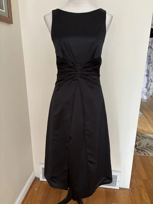 Vestido formal A B S Evening by Allen Schwartz preto forrado de cetim tamanho 4 - Imagem 1 de 4