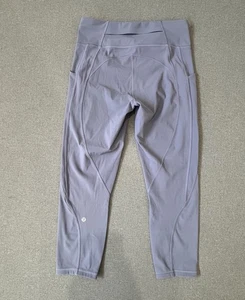 EUC Lululemon Women’s Time To Sweat Crop Peri Purple Blue Full On Luxtreme Sz 10 - Picture 1 of 6