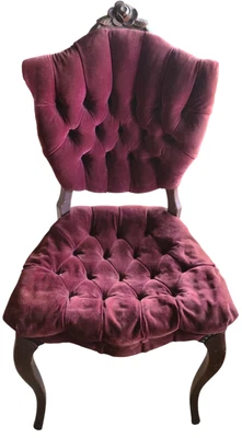 Красивый викторианский акцентный стул на пуговицах — GDC — ВЕЛИКОЛЕПНАЯ РЕЗЬБА ВРУЧНУЮ - Изображение 1 из 4