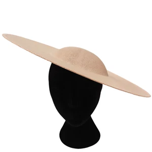 nude pink large wide brim DIY fascinator base wedding hat Kentucky Derby Ascot - Picture 1 of 4
