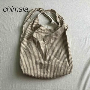 chimala striped tote bag W48cm,H42.5cm,D13.5cm From JAPAN Unisex Adults Canvas - Picture 1 of 12