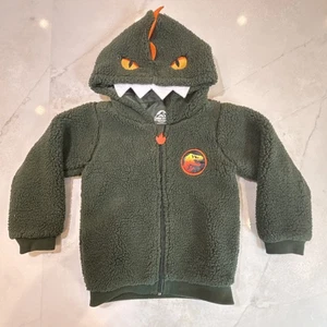 Chaqueta con capucha Jurassic World verde polar con cremallera niño pequeño 4T - Imagen 1 de 11
