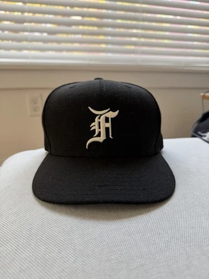 Fear Of God Essentials New Era Fitted Hat Cap Black MLB 7 3/8 59fifty - Image 1 of 4