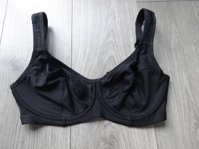 M&S MARKS & SPENCER GOODMOVE BLACK UNDERWIRED SPORTS BRA UK SIZE 32E - Image 1 of 4