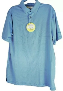 (Small) New Men’s Jack Nicklaus Blue Striped Moisture Wicking Golf Polo Shirt - Picture 1 of 7