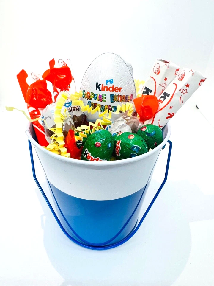 Ferrero KINDER Chocolate GIFT Easter Basket 1ct. -BLUE & WHITE- FREE SHIPPING - Image 1 of 1