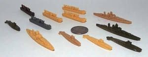 Lot of 11 Naval War Game Pieces WWII Submarines, Freighters & Warships - Picture 1 of 4