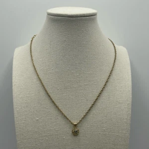 Nina Ricci Gold Chain Necklace Pendant Logo Jewelry Embellished Stones 17 Inches - Picture 1 of 11