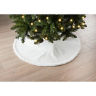 100cm Christmas Workshop Faux Fur Christmas Tree Skirt Xmas Tree Skirt - White
