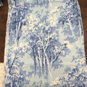 Vintage Icy Blue White Snow Trees Medium Weight Fabric 4 yards x 44" - Picture 1 of 10