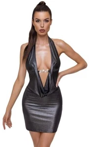 Cottelli PARTY Vestido Plata Halter - Escote Espalda Con Strassspange En - Imagen 1 de 7