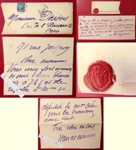 ● L.A.S 1890 Jean de BONNEFON journaliste né Aurillac Manuscrits pour M. Dessus - Picture 1 of 4