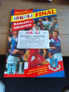 Scottish League Cup Final Rangers v Aberdeen 1992 With Ticket 25/10/1992 - Picture 1 of 6