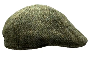 fiebig ® GATSBY FLATCAP GORRO DE LANA LANA OLIVA ESPIGA DE PESCADO TENDENCIA - Imagen 1 de 5