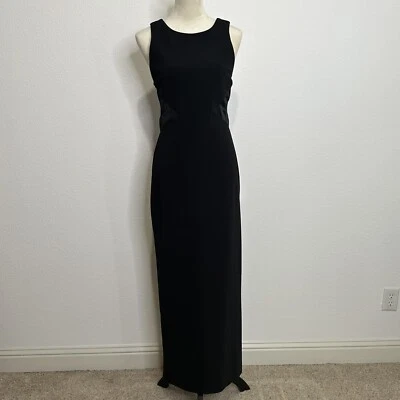 Vestido Formal Largo De Colección Rhapsody Para Mujer Botón Espalda Transparente Talla 12 Negro Años 90 Y2K Foto 1 de 4