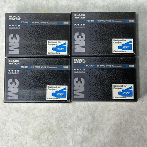 3M Black Watch TC-30 HI PRO VHS-C Videocassette Compact Camcorders 4-Pack - Picture 1 of 3