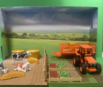 Handmade 1/43 Scale Diorama – Tractor Garden & Feed Lot - Image 1 of 4