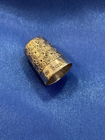 Birmingham Hallmark 1902 H. FOWLER / H.F SOLID STERLING SILVER THIMBLE Cover